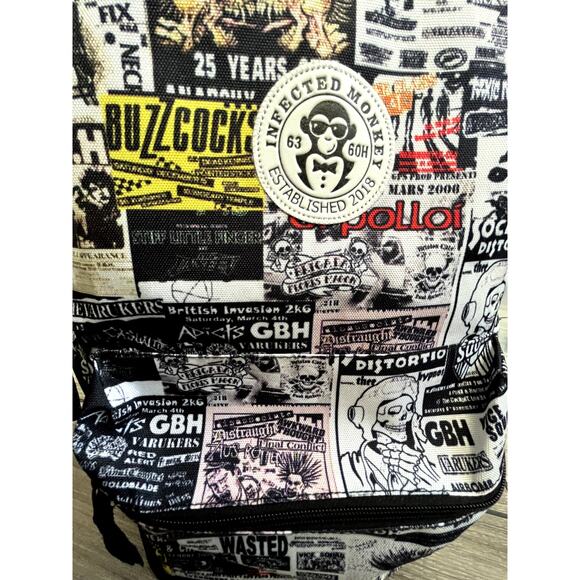 PUNK Rock Hardcore Black Backpack Bag GBH Music Black Flag - Picture 9 of 12